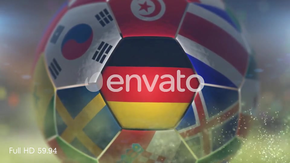 Germany Flag on a Soccer Ball Football Fly with Particles Videohive 21863623 Motion Graphics Image 6