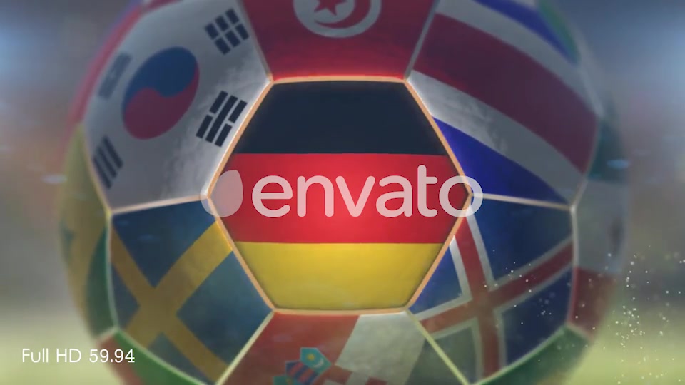 Germany Flag on a Soccer Ball Football Fly with Particles Videohive 21863623 Motion Graphics Image 7