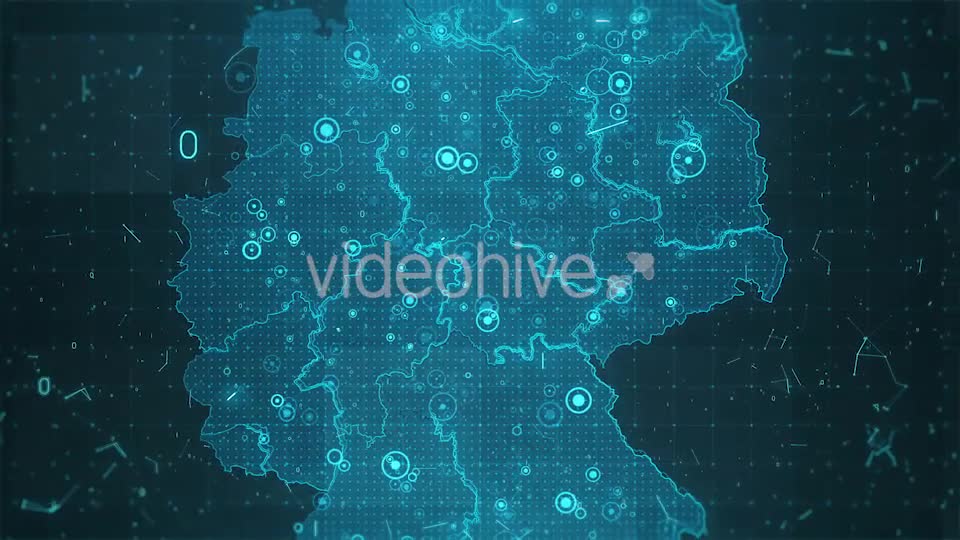 Germany Map Background Cities Connections Videohive 18525974 Motion Graphics Image 1