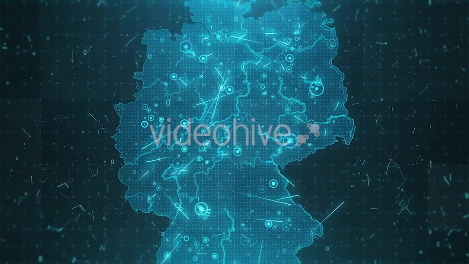 Germany Map Background Cities Connections Videohive 18525974 Motion Graphics Image 2