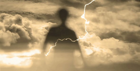 Ghost Silhouette And Lightning Storm - Videohive Download 15896226