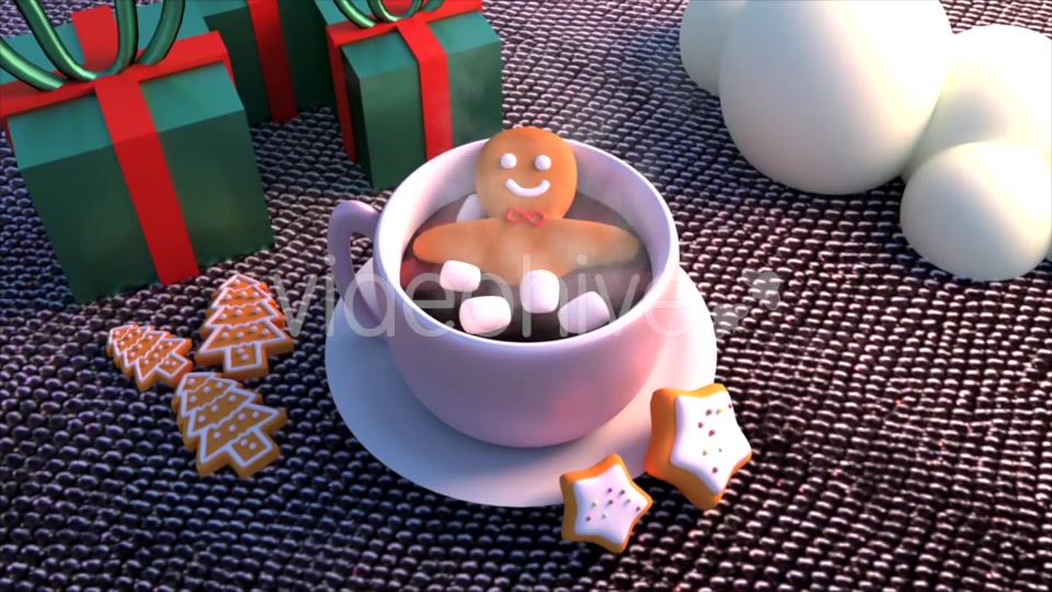 Gingerbread Man And Hot Chocolate Videohive 18118854 Motion Graphics Image 10