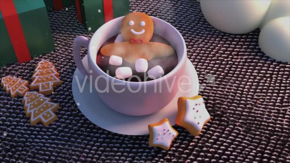 Gingerbread Man And Hot Chocolate Videohive 18118854 Motion Graphics Image 3