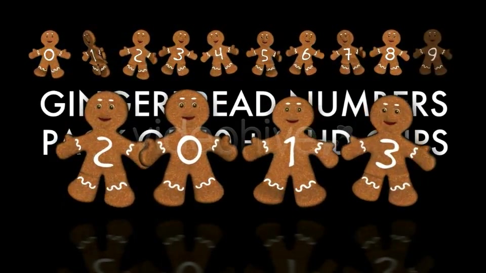 Gingerbread Numbers Pack of 10 + 2 Videohive 3628760 Motion Graphics Image 4