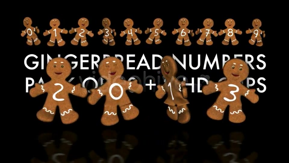 Gingerbread Numbers Pack of 10 + 2 Videohive 3628760 Motion Graphics Image 5