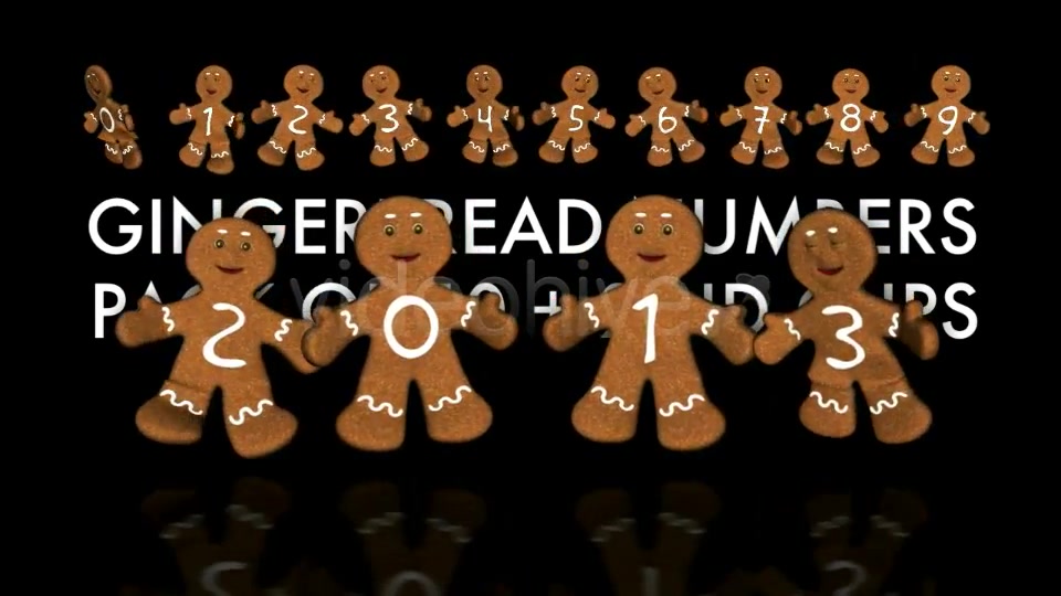 Gingerbread Numbers Pack of 10 + 2 Videohive 3628760 Motion Graphics Image 7