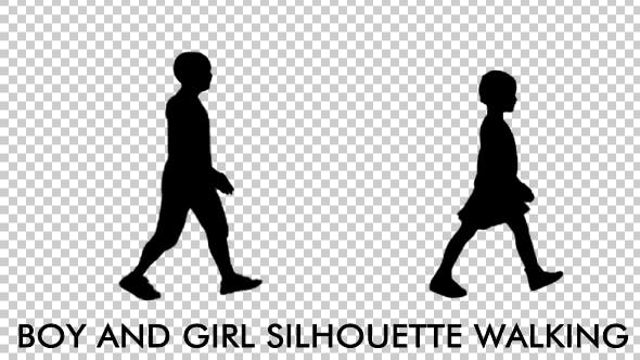 Girl and Boy Kids Silhouettes - Videohive Download 19713491