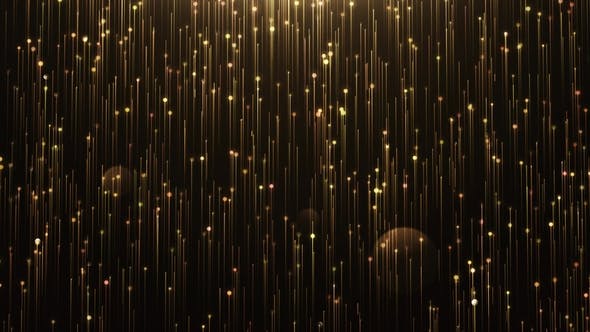 Glamorous Gold Shine Line and Particles on a Black Background - Download Videohive 21805849