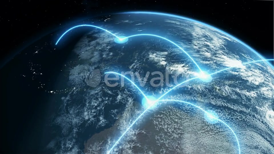 Global Business and Communications Network Blue Videohive 21620220 Motion Graphics Image 3