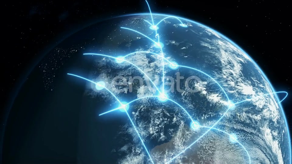 Global Business and Communications Network Blue Videohive 21620220 Motion Graphics Image 4