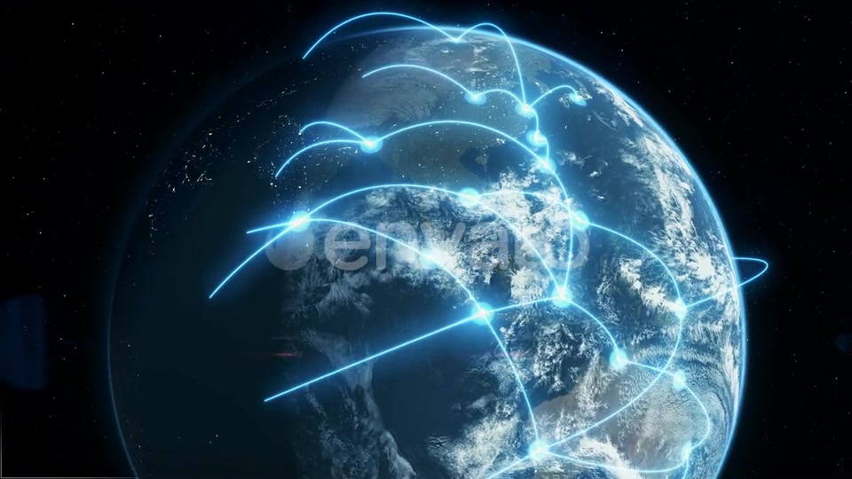 Global Business and Communications Network Blue Videohive 21620220 Motion Graphics Image 5
