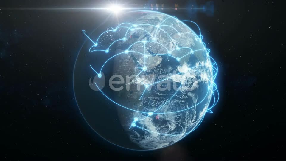 Global Business and Communications Network Blue Videohive 21620220 Motion Graphics Image 8