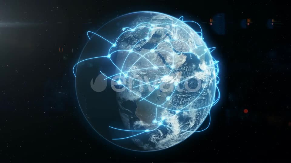 Global Business and Communications Network Blue Videohive 21620220 Motion Graphics Image 9