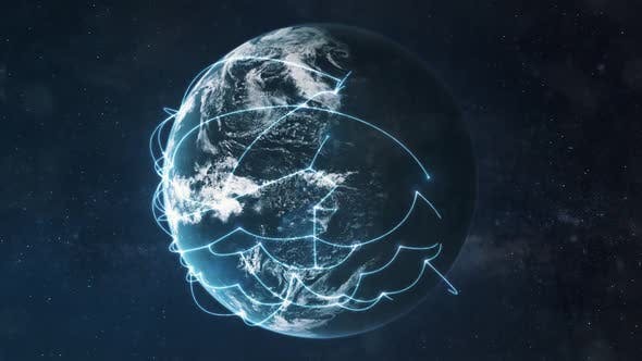 Global Connectivity Networked Planet Earth - Videohive Download 25733716