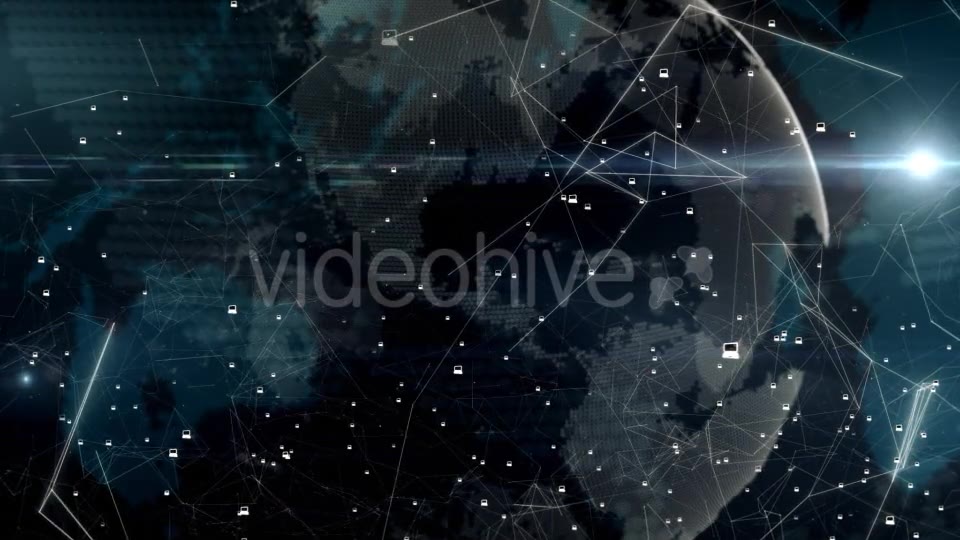 Global Network with Laptops Videohive 11558059 Motion Graphics Image 2