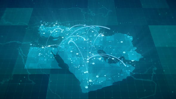 Globalization Middle East Map Animation HD - Videohive 20953235 Download