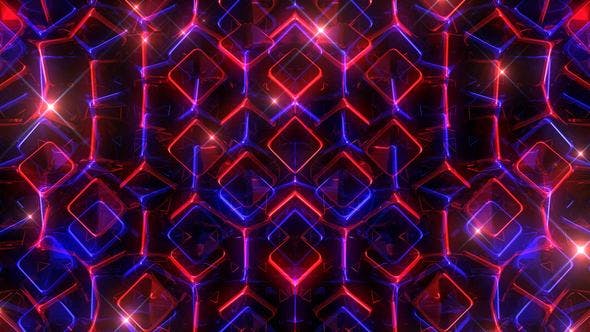 Glowing Blue And Red Cubes - 22198891 Videohive Download