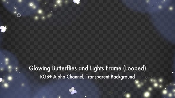 Glowing Butterflies and Lights Frame - Videohive Download 22260032