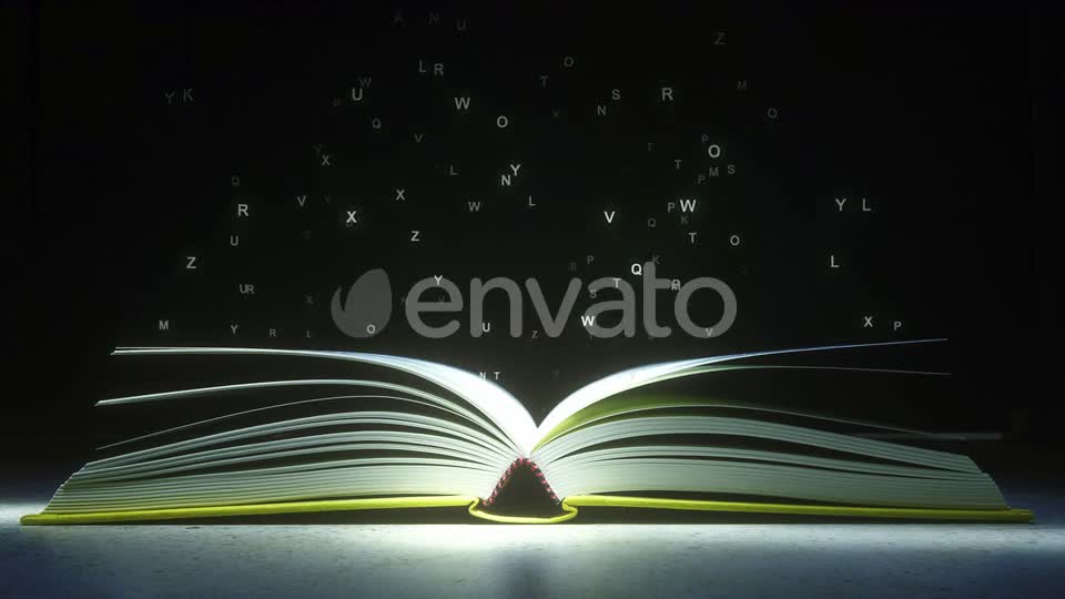 Glowing Letters Vaporize From Open Book Videohive 23565855 Motion Graphics Image 1