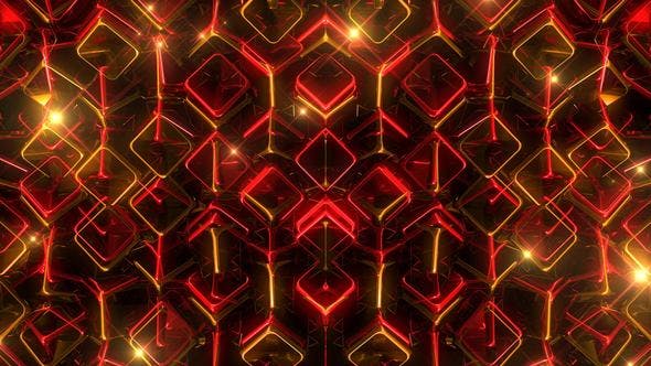 Glowing Red And Yellow Squares - Download Videohive 22198931