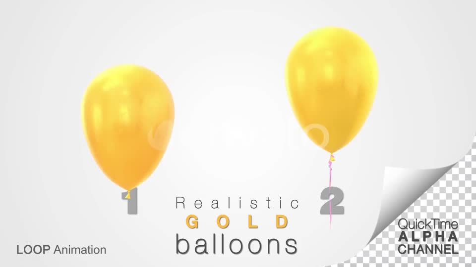 Gold Balloons Videohive 25002901 Motion Graphics Image 1