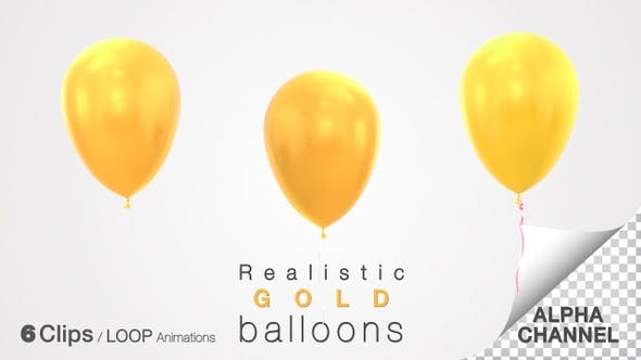 Gold Balloons - Videohive Download 25002901