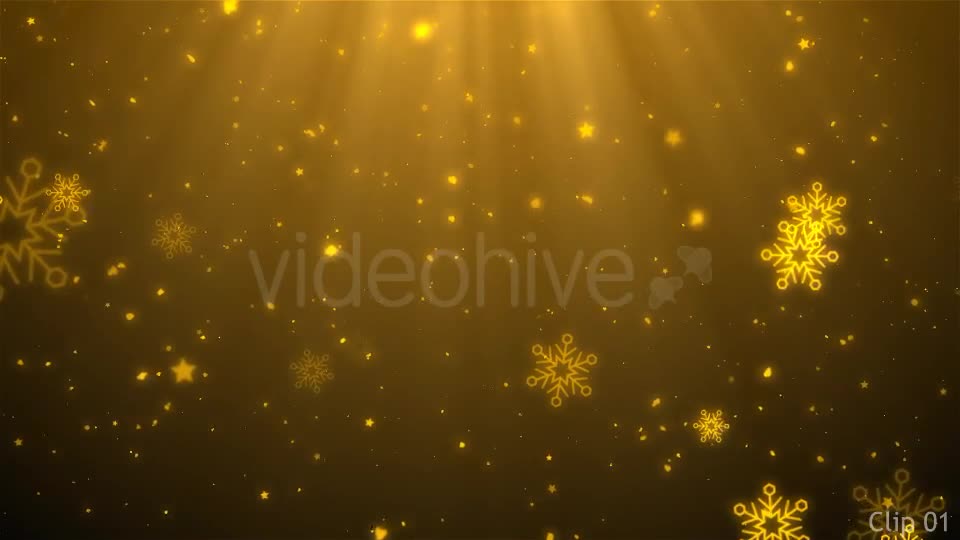 Gold Christmas And Snowflakes Backgrounds Videohive 9474820 Motion Graphics Image 1