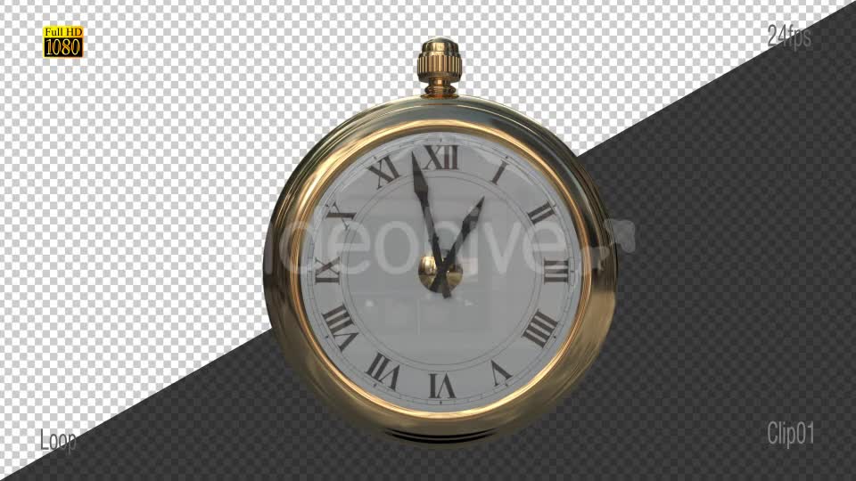 Gold Clock Videohive 19292534 Motion Graphics Image 1
