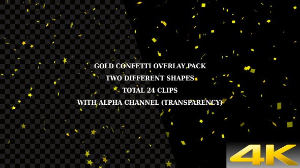 Gold Confetti Overlay Pack - Videohive 21027381 Download