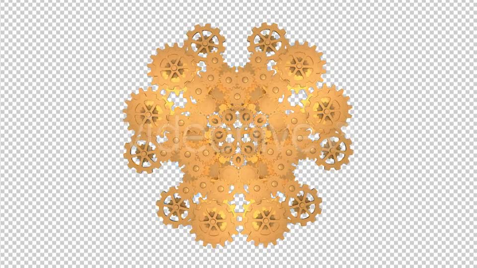 Gold Gears Flower Videohive 19520449 Motion Graphics Image 1
