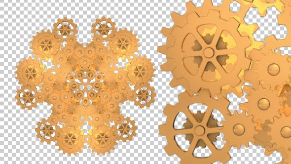 Gold Gears Flower - Videohive 19520449 Download