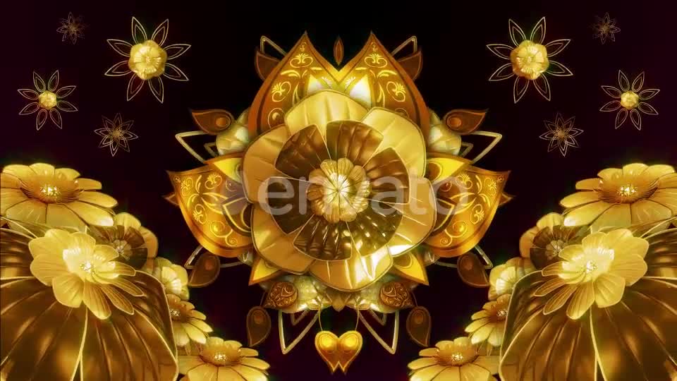 Gold Metal Flowers Videohive 24304096 Motion Graphics Image 1