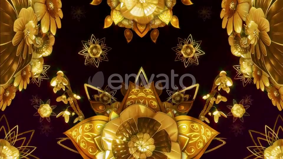 Gold Metal Flowers Videohive 24304096 Motion Graphics Image 3
