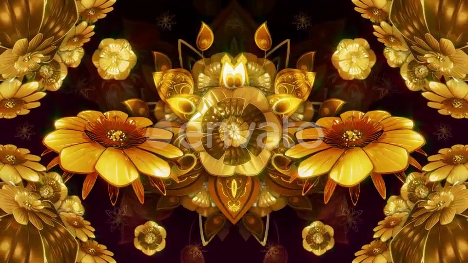 Gold Metal Flowers Videohive 24304096 Motion Graphics Image 5