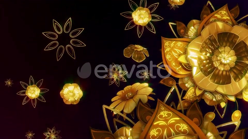 Gold Metal Flowers Videohive 24304096 Motion Graphics Image 6