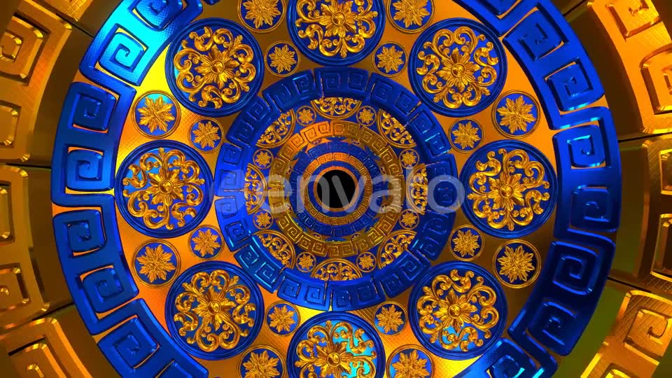 Golden Blue Flower Tunnel Videohive 22168721 Motion Graphics Image 2