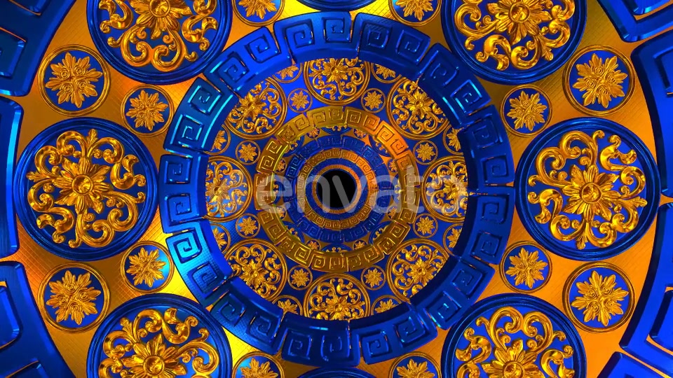 Golden Blue Flower Tunnel Videohive 22168721 Motion Graphics Image 4