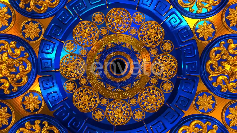 Golden Blue Flower Tunnel Videohive 22168721 Motion Graphics Image 5