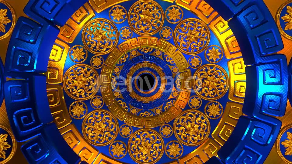 Golden Blue Flower Tunnel Videohive 22168721 Motion Graphics Image 6