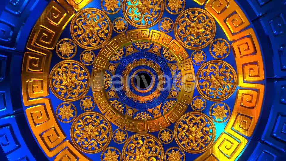 Golden Blue Flower Tunnel Videohive 22168721 Motion Graphics Image 7