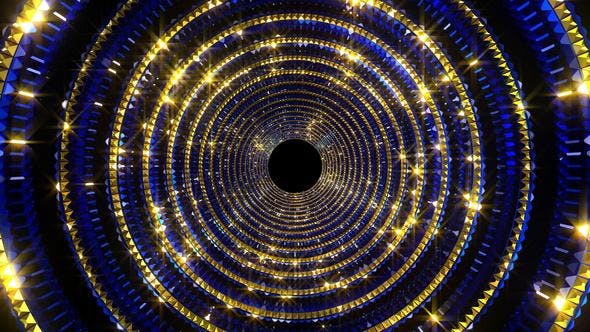 Golden Blue Glittering Tunnel - Download Videohive 22278693