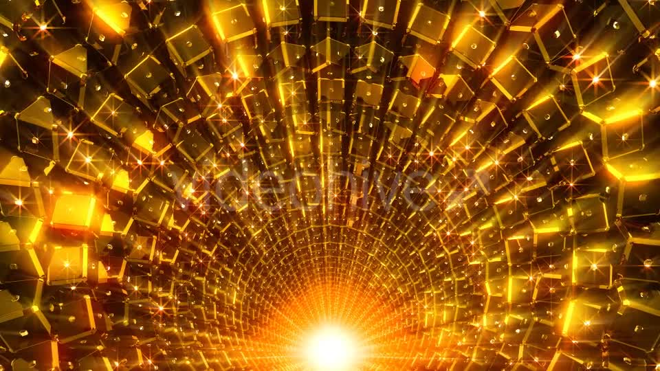 Golden Cubes Tunnel Videohive 21432300 Motion Graphics Image 1