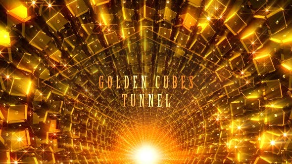 Golden Cubes Tunnel - Download 21432300 Videohive