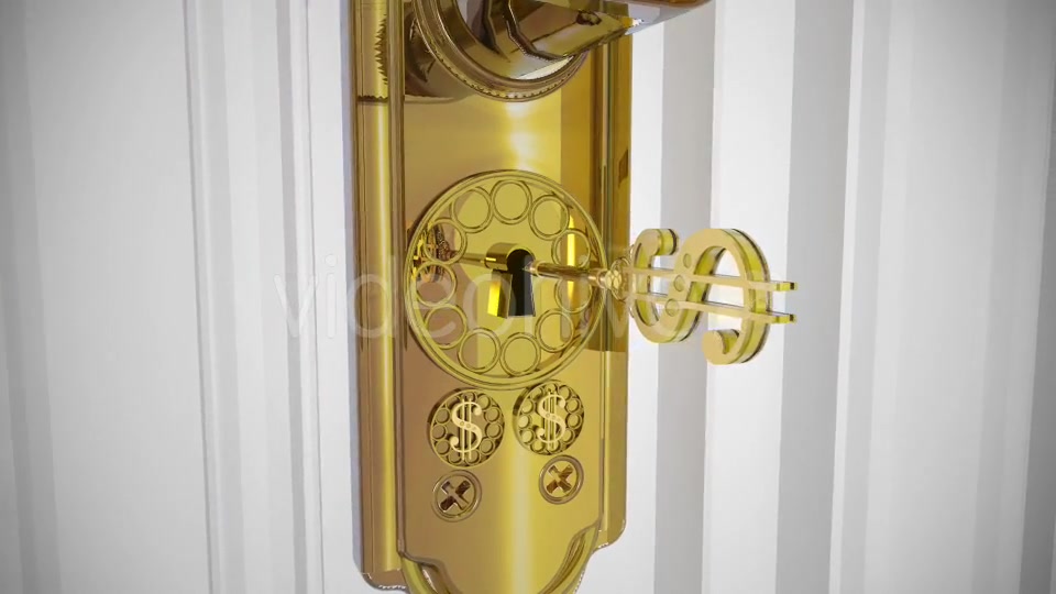 Golden Dollar Key Door Open Videohive 17558762 Motion Graphics Image 4