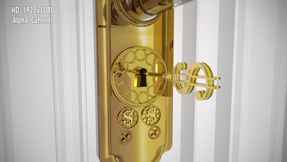 Golden Dollar Key Door Open - 17558762 Videohive Download