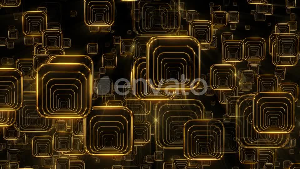 Golden Falling Squares 3 Videohive 21934371 Motion Graphics Image 7