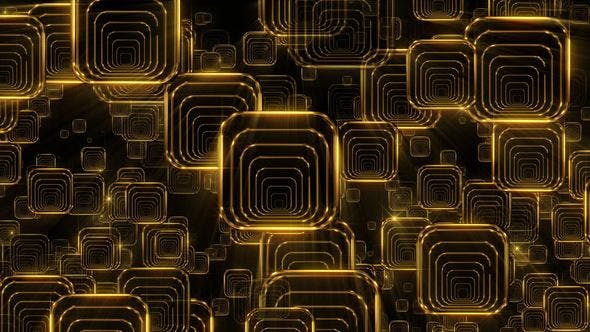 Golden Falling Squares 3 - 21934371 Videohive Download