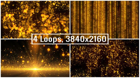 Golden Particles Backgrounds 4K - Download Videohive 21718979