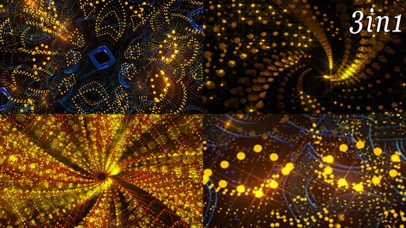 Golden Points VJ Loop Pack (3in1) - Videohive Download 21687234