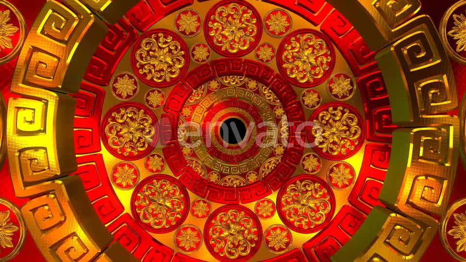 Golden Red Flower Tunnel Videohive 22172528 Motion Graphics Image 1